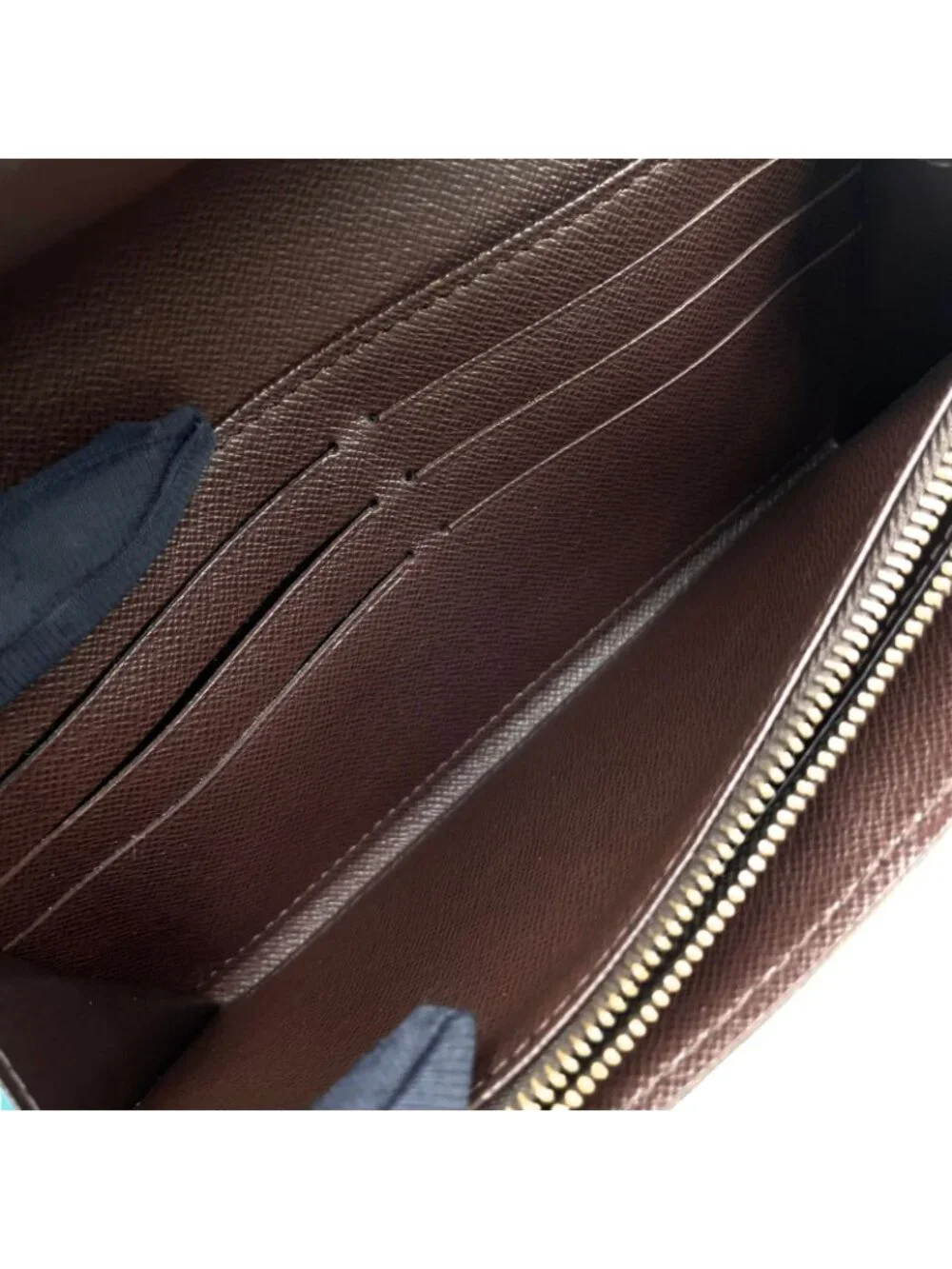 Louis Vuitton Portefeuille Sarah Damier Ebene Initials Leather Brown Bifold